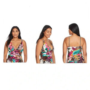 Bleu Rod Beattie V Neck Tankini Top Swimsuit